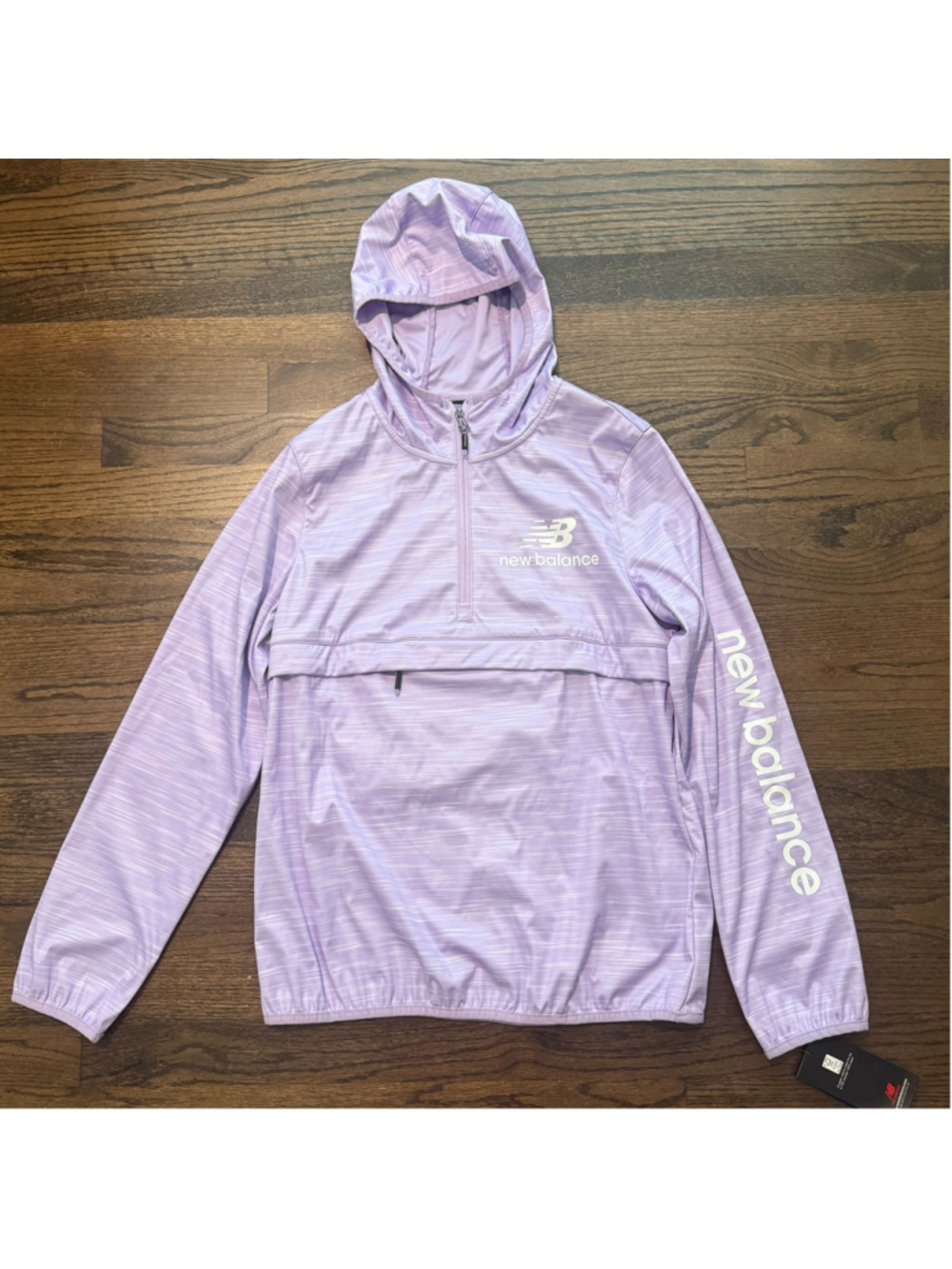 NWT New Balance Purple & White Half Zip Pullover Windbreaker Jacket SZ Medium